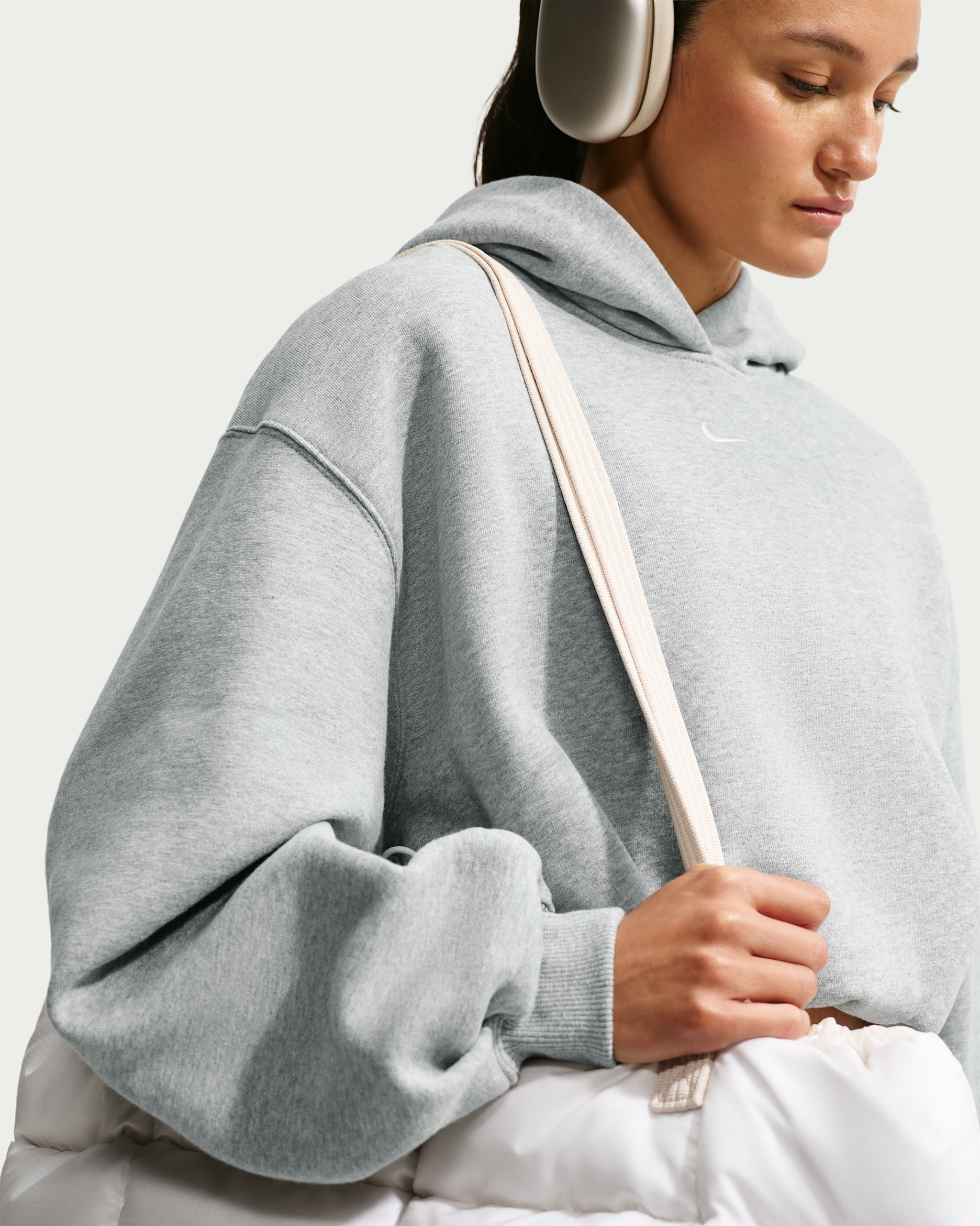 Nike Studio Fleece Medium Weight Women's Oversized Cropped Hoodie